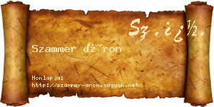 Szammer Áron névjegykártya